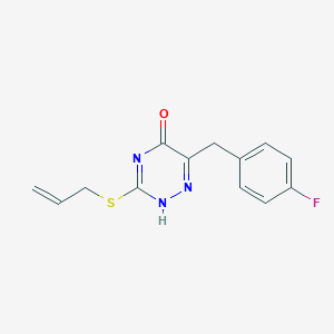 molecular formula C13H12FN3OS B502913 6-[(4-fluorophenyl)methyl]-3-prop-2-enylsulfanyl-2H-1,2,4-triazin-5-one 
