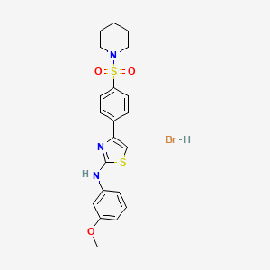molecular formula C21H24BrN3O3S2 B5029140 N-(3-methoxyphenyl)-4-[4-(1-piperidinylsulfonyl)phenyl]-1,3-thiazol-2-amine hydrobromide 