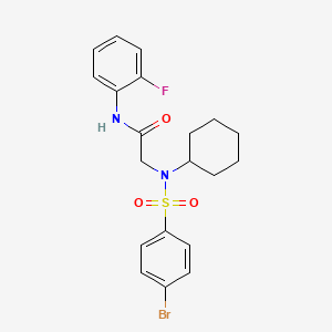 molecular formula C20H22BrFN2O3S B5029161 N~2~-[(4-bromophenyl)sulfonyl]-N~2~-cyclohexyl-N~1~-(2-fluorophenyl)glycinamide 