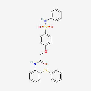 molecular formula C26H22N2O4S2 B5029167 2-[4-(anilinosulfonyl)phenoxy]-N-[2-(phenylthio)phenyl]acetamide 