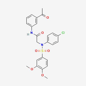 molecular formula C24H23ClN2O6S B5029192 N~1~-(3-acetylphenyl)-N~2~-(4-chlorophenyl)-N~2~-[(3,4-dimethoxyphenyl)sulfonyl]glycinamide 