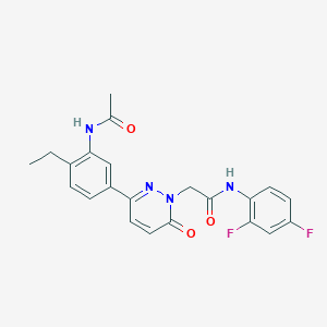 molecular formula C22H20F2N4O3 B5029223 2-[3-[3-(acetylamino)-4-ethylphenyl]-6-oxo-1(6H)-pyridazinyl]-N-(2,4-difluorophenyl)acetamide 