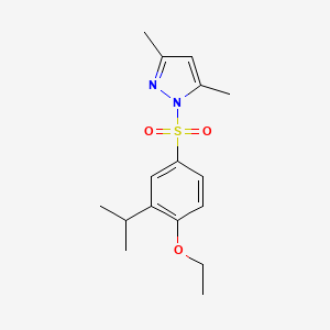 molecular formula C16H22N2O3S B5029227 1-[(4-ethoxy-3-isopropylphenyl)sulfonyl]-3,5-dimethyl-1H-pyrazole 