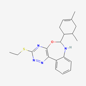 molecular formula C20H24N4OS B5029232 6-(4,6-dimethyl-3-cyclohexen-1-yl)-3-(ethylthio)-6,7-dihydro[1,2,4]triazino[5,6-d][3,1]benzoxazepine 