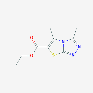 molecular formula C9H11N3O2S B502924 Ethyl 3,5-dimethyl[1,3]thiazolo[2,3-c][1,2,4]triazole-6-carboxylate 