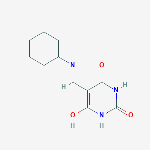 molecular formula C11H15N3O3 B5029251 5-[(cyclohexylamino)methylene]-2,4,6(1H,3H,5H)-pyrimidinetrione 