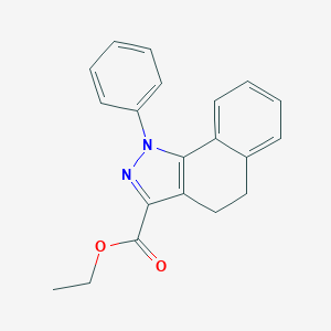molecular formula C20H18N2O2 B502926 ethyl 1-phenyl-4,5-dihydro-1H-benzo[g]indazole-3-carboxylate CAS No. 60656-27-1