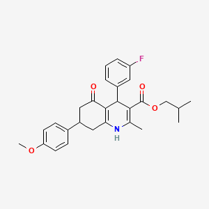 isobutyl 4-(3-fluorophenyl)-7-(4-methoxyphenyl)-2-methyl-5-oxo-1,4,5,6,7,8-hexahydro-3-quinolinecarboxylate