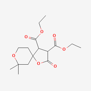 molecular formula C16H24O7 B5029314 diethyl 7,7-dimethyl-2-oxo-1,8-dioxaspiro[4.5]decane-3,4-dicarboxylate 