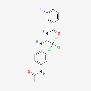molecular formula C17H15Cl3IN3O2 B5029360 N-(1-{[4-(acetylamino)phenyl]amino}-2,2,2-trichloroethyl)-3-iodobenzamide 