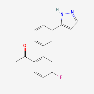 1-[5-fluoro-3'-(1H-pyrazol-3-yl)-2-biphenylyl]ethanone