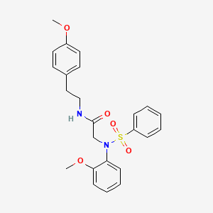 molecular formula C24H26N2O5S B5029380 N~2~-(2-methoxyphenyl)-N~1~-[2-(4-methoxyphenyl)ethyl]-N~2~-(phenylsulfonyl)glycinamide 