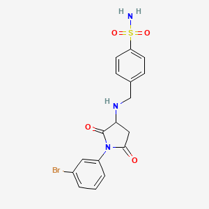 molecular formula C17H16BrN3O4S B5029393 4-({[1-(3-bromophenyl)-2,5-dioxo-3-pyrrolidinyl]amino}methyl)benzenesulfonamide 