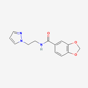 molecular formula C13H13N3O3 B5029414 N-[2-(1H-pyrazol-1-yl)ethyl]-1,3-benzodioxole-5-carboxamide 