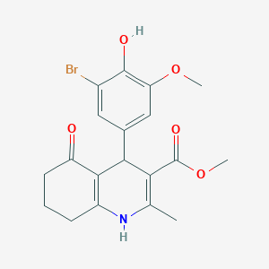 molecular formula C19H20BrNO5 B5029440 methyl 4-(3-bromo-4-hydroxy-5-methoxyphenyl)-2-methyl-5-oxo-1,4,5,6,7,8-hexahydro-3-quinolinecarboxylate 