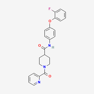 molecular formula C24H22FN3O3 B5029484 N-[4-(2-fluorophenoxy)phenyl]-1-(2-pyridinylcarbonyl)-4-piperidinecarboxamide 