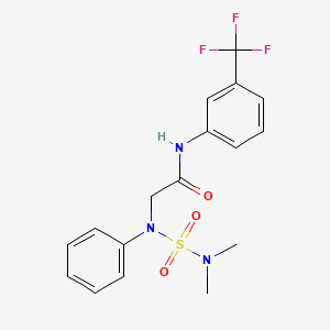 molecular formula C17H18F3N3O3S B5029507 N~2~-[(dimethylamino)sulfonyl]-N~2~-phenyl-N~1~-[3-(trifluoromethyl)phenyl]glycinamide 