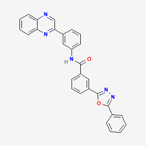 3-(5-phenyl-1,3,4-oxadiazol-2-yl)-N-[3-(2-quinoxalinyl)phenyl]benzamide