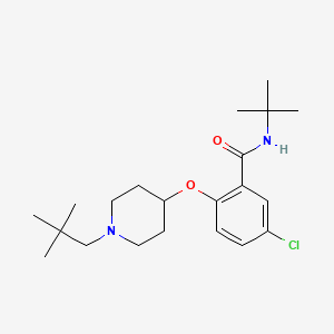 molecular formula C21H33ClN2O2 B5029561 N-(tert-butyl)-5-chloro-2-{[1-(2,2-dimethylpropyl)-4-piperidinyl]oxy}benzamide 