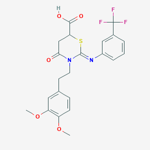 3-[2-(3,4-dimethoxyphenyl)ethyl]-4-oxo-2-{[3-(trifluoromethyl)phenyl]imino}-1,3-thiazinane-6-carboxylic acid