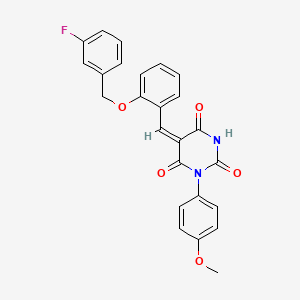 5-{2-[(3-fluorobenzyl)oxy]benzylidene}-1-(4-methoxyphenyl)-2,4,6(1H,3H,5H)-pyrimidinetrione