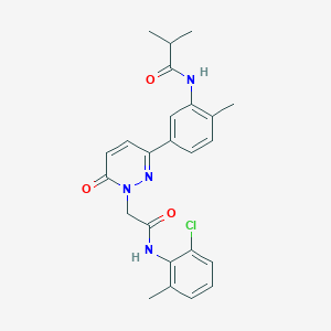 molecular formula C24H25ClN4O3 B5029581 N-[5-(1-{2-[(2-chloro-6-methylphenyl)amino]-2-oxoethyl}-6-oxo-1,6-dihydro-3-pyridazinyl)-2-methylphenyl]-2-methylpropanamide 