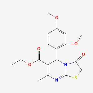 molecular formula C18H20N2O5S B5029598 ethyl 5-(2,4-dimethoxyphenyl)-7-methyl-3-oxo-2,3-dihydro-5H-[1,3]thiazolo[3,2-a]pyrimidine-6-carboxylate 