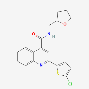 molecular formula C19H17ClN2O2S B5029607 2-(5-chloro-2-thienyl)-N-(tetrahydro-2-furanylmethyl)-4-quinolinecarboxamide 