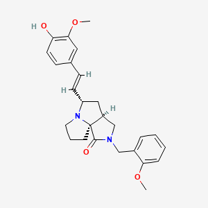 molecular formula C26H30N2O4 B5029626 (3aS*,5S*,9aS*)-5-[(E)-2-(4-hydroxy-3-methoxyphenyl)vinyl]-2-(2-methoxybenzyl)hexahydro-7H-pyrrolo[3,4-g]pyrrolizin-1(2H)-one 