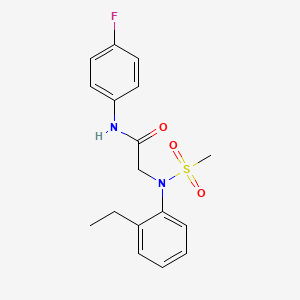 molecular formula C17H19FN2O3S B5029631 N~2~-(2-ethylphenyl)-N~1~-(4-fluorophenyl)-N~2~-(methylsulfonyl)glycinamide 