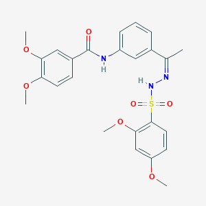 molecular formula C25H27N3O7S B5029637 N-(3-{N-[(2,4-dimethoxyphenyl)sulfonyl]ethanehydrazonoyl}phenyl)-3,4-dimethoxybenzamide 