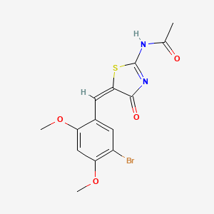 molecular formula C14H13BrN2O4S B5029641 N-[5-(5-bromo-2,4-dimethoxybenzylidene)-4-oxo-1,3-thiazolidin-2-ylidene]acetamide 