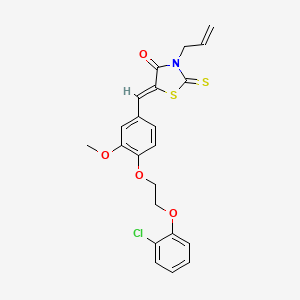 molecular formula C22H20ClNO4S2 B5029679 3-allyl-5-{4-[2-(2-chlorophenoxy)ethoxy]-3-methoxybenzylidene}-2-thioxo-1,3-thiazolidin-4-one 