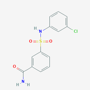 molecular formula C13H11ClN2O3S B5029700 3-{[(3-chlorophenyl)amino]sulfonyl}benzamide 