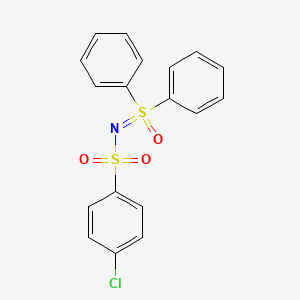 molecular formula C18H14ClNO3S2 B5029715 4-chloro-N-[oxido(diphenyl)-lambda~4~-sulfanylidene]benzenesulfonamide 