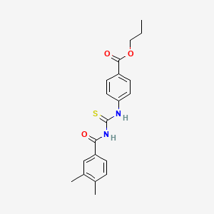 molecular formula C20H22N2O3S B5029732 propyl 4-({[(3,4-dimethylbenzoyl)amino]carbonothioyl}amino)benzoate 