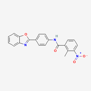 molecular formula C21H15N3O4 B5029733 N-[4-(1,3-benzoxazol-2-yl)phenyl]-2-methyl-3-nitrobenzamide 