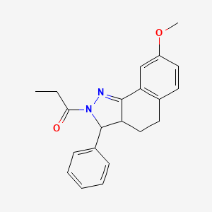 molecular formula C21H22N2O2 B5029748 8-methoxy-3-phenyl-2-propionyl-3,3a,4,5-tetrahydro-2H-benzo[g]indazole 