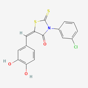 molecular formula C16H10ClNO3S2 B5029750 3-(3-chlorophenyl)-5-(3,4-dihydroxybenzylidene)-2-thioxo-1,3-thiazolidin-4-one CAS No. 292075-72-0