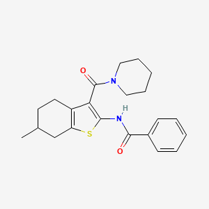 molecular formula C22H26N2O2S B5029819 N-[6-methyl-3-(1-piperidinylcarbonyl)-4,5,6,7-tetrahydro-1-benzothien-2-yl]benzamide 