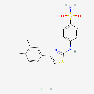 molecular formula C17H18ClN3O2S2 B5029820 4-{[4-(3,4-dimethylphenyl)-1,3-thiazol-2-yl]amino}benzenesulfonamide hydrochloride 