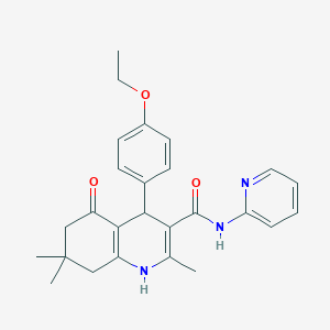 molecular formula C26H29N3O3 B5029859 4-(4-ethoxyphenyl)-2,7,7-trimethyl-5-oxo-N-2-pyridinyl-1,4,5,6,7,8-hexahydro-3-quinolinecarboxamide 