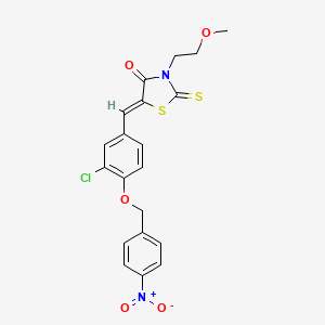 molecular formula C20H17ClN2O5S2 B5029862 5-{3-chloro-4-[(4-nitrobenzyl)oxy]benzylidene}-3-(2-methoxyethyl)-2-thioxo-1,3-thiazolidin-4-one 