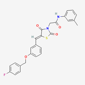 molecular formula C26H21FN2O4S B5029868 2-(5-{3-[(4-fluorobenzyl)oxy]benzylidene}-2,4-dioxo-1,3-thiazolidin-3-yl)-N-(3-methylphenyl)acetamide 