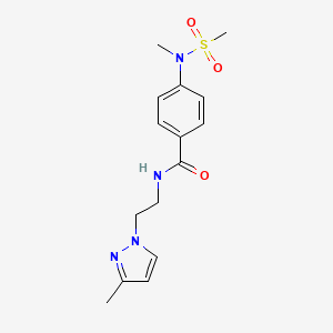 molecular formula C15H20N4O3S B5029916 4-[methyl(methylsulfonyl)amino]-N-[2-(3-methyl-1H-pyrazol-1-yl)ethyl]benzamide 