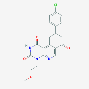 molecular formula C20H18ClN3O4 B5029937 9-(4-chlorophenyl)-4-(2-methoxyethyl)-9,10-dihydropyrimido[4,5-c]isoquinoline-1,3,7(2H,4H,8H)-trione 
