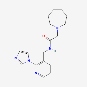 molecular formula C17H23N5O B5029941 2-(1-azepanyl)-N-{[2-(1H-imidazol-1-yl)-3-pyridinyl]methyl}acetamide 