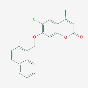 molecular formula C22H17ClO3 B5029947 6-chloro-4-methyl-7-[(2-methyl-1-naphthyl)methoxy]-2H-chromen-2-one 