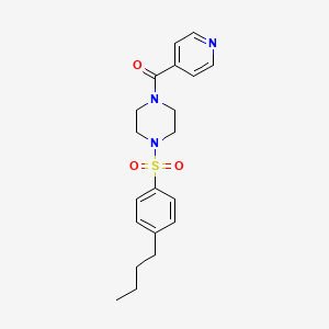 molecular formula C20H25N3O3S B5029974 1-[(4-butylphenyl)sulfonyl]-4-isonicotinoylpiperazine 