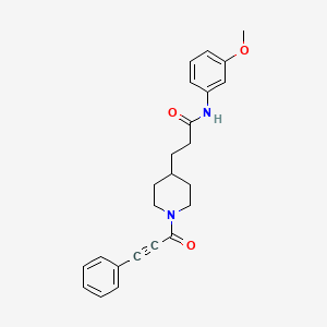 molecular formula C24H26N2O3 B5029996 N-(3-methoxyphenyl)-3-[1-(3-phenyl-2-propynoyl)-4-piperidinyl]propanamide 